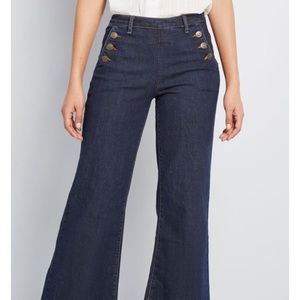 ModCloth Madison High Rise Flared Sailor Jean